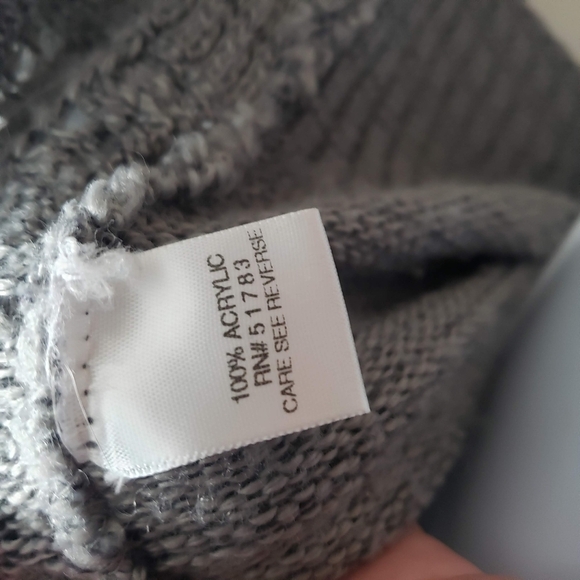 Grey Sweater Knit Long Sleeve Cardigan Draped Ruffle Girly Feminine Layering Top - Picture 3 of 8